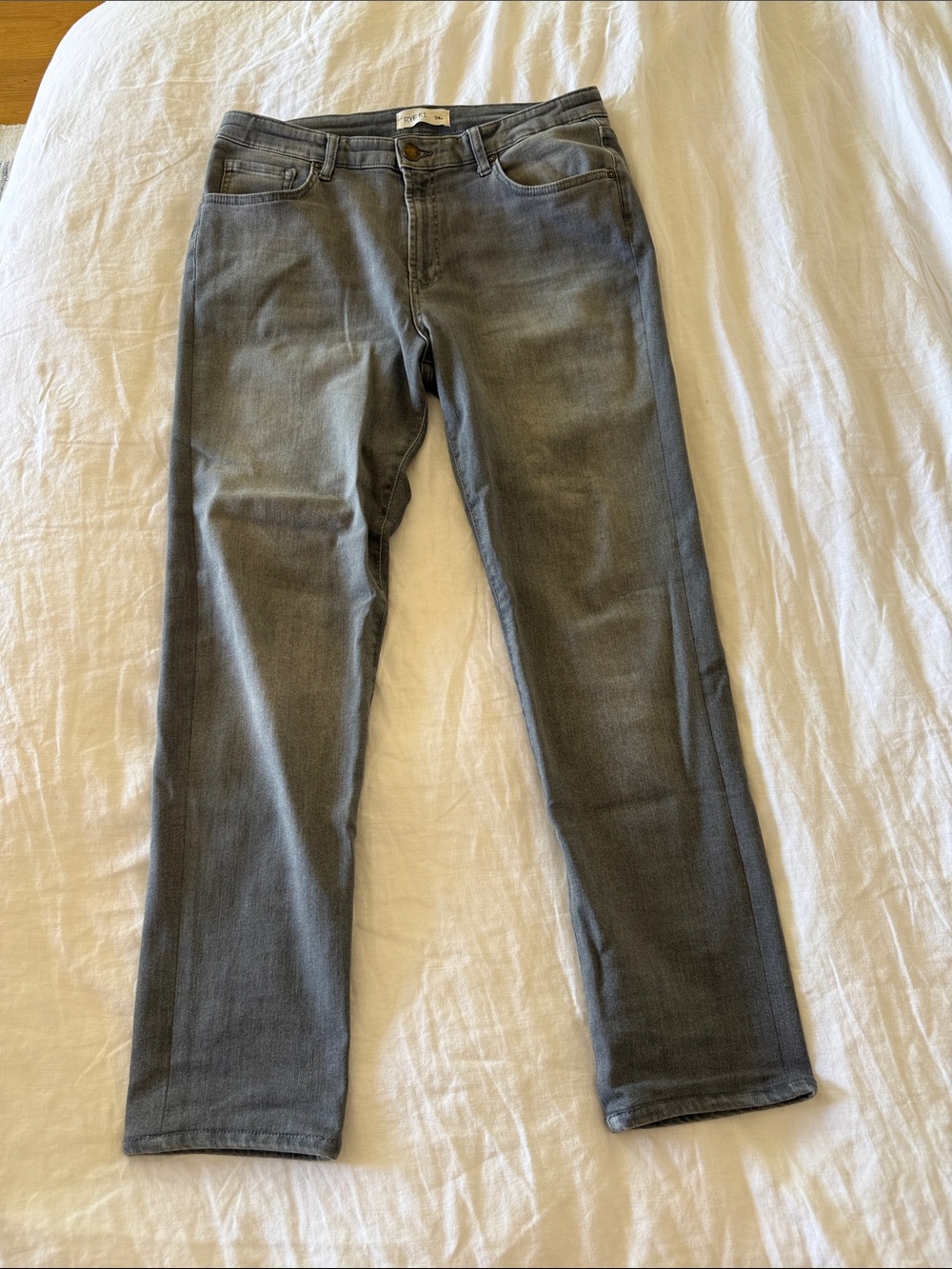Rye Men's Straight Jeans in Washed Gray